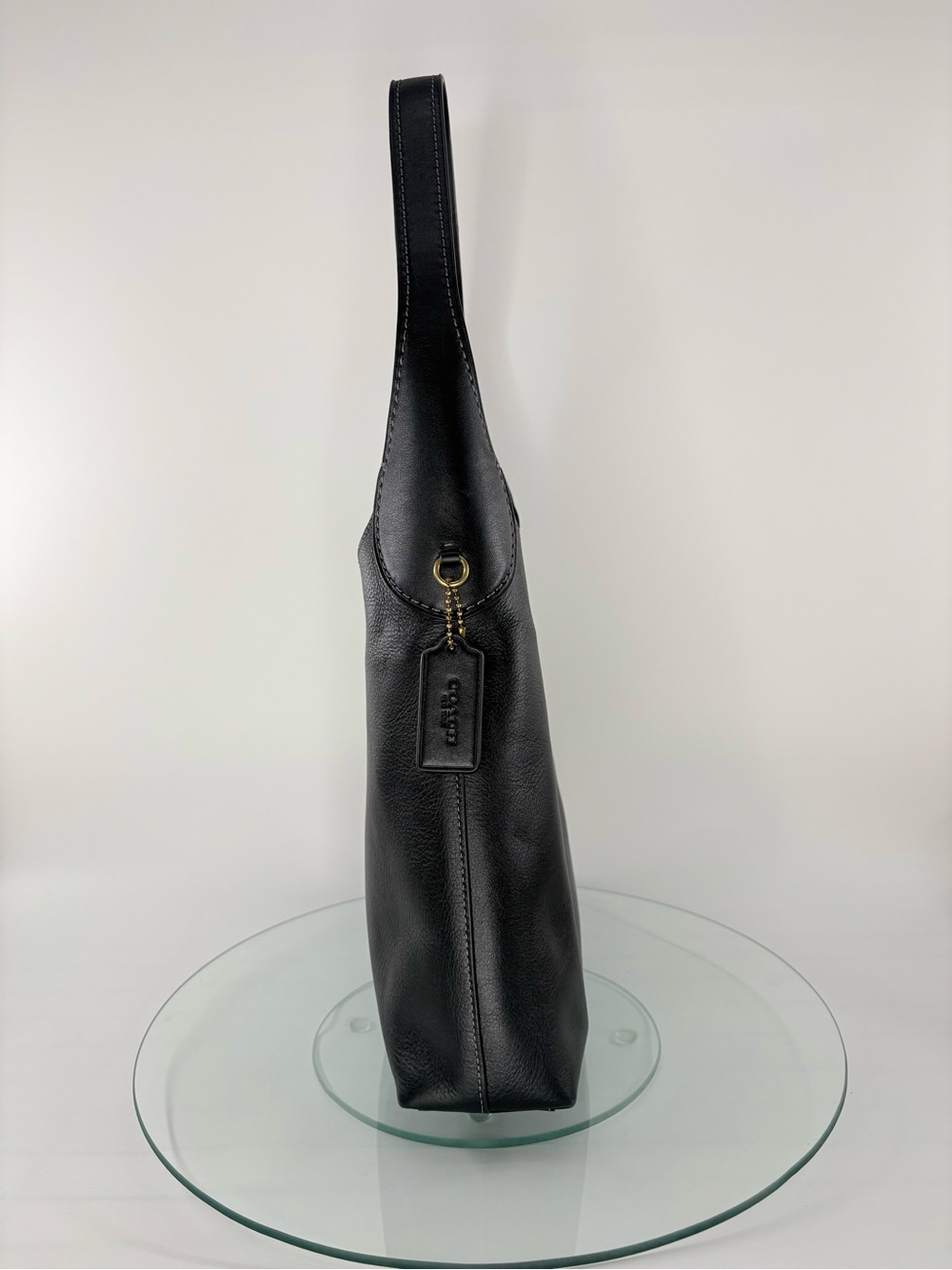 Coach Brooklyn Shoulder Bag 28 Black Pebbled Leather Hobo Handbag - Picture 3 of 14